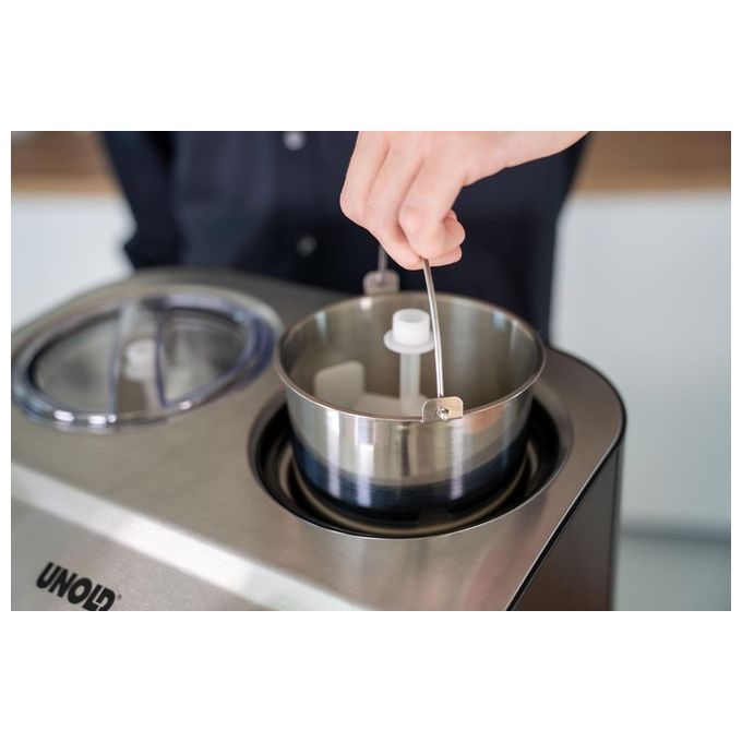 Unold Doppio Gelatiera 2.4 Litri 250W Nero-Acciaio Satinato