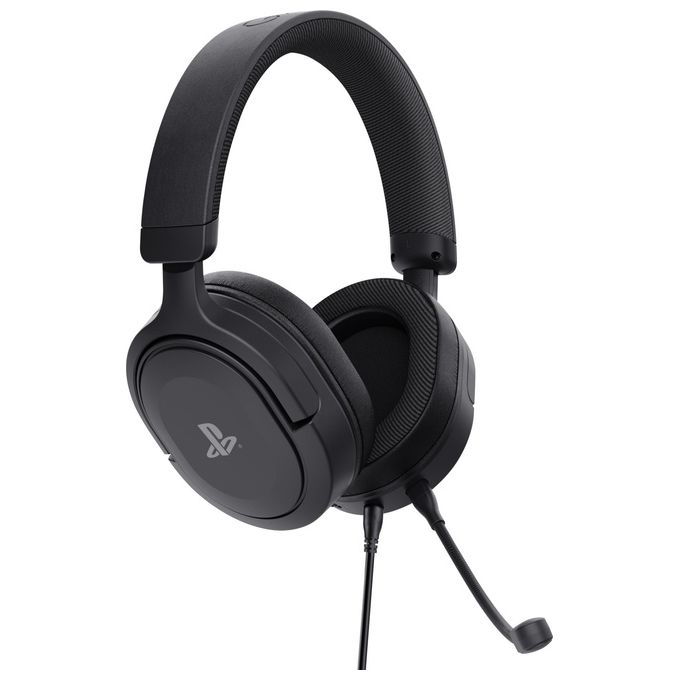 Trust Gaming GXT 498 Forta Cuffie Ecosostenibile PS5 e PS4 con Licenza Ufficiale PlayStation 5 Over-Ear Cavo da 1.2mt Microfono Staccabile Jack Audio 3.5mm Nero