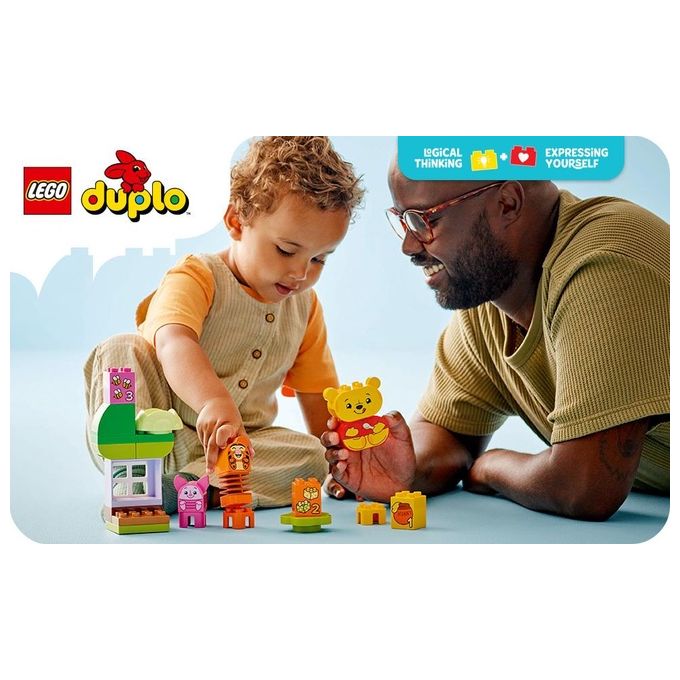 LEGO DUPLO - Disney Festa di Compleanno di Winnie the Pooh - Giocattolo Educativo con Personaggi con Doppio Volto e Casa sull'Albero Giochi Didattici per Bambini e Bambine da 18 Mesi in su - 10457