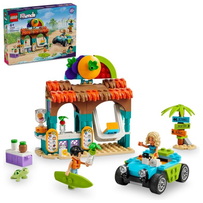 LEGO Friends Bancarella dei Frullati sulla Spiaggia Giochi Educativi per Bambine e Bambini da 6 Anni con 2 Mini Bamboline una Tartaruga un Buggy da Costruire e Cibo Giocattolo Idea Regalo 42625