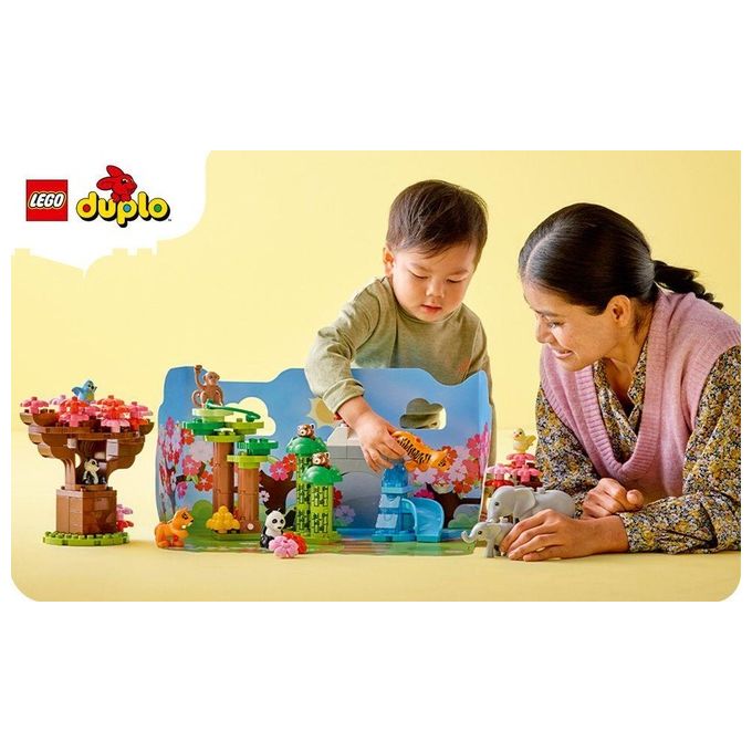 LEGO Duplo Animali dell'Asia Giochi Educativi per Bambini con 11 Figure di Animali e Mattoncino con Suoni Realistici