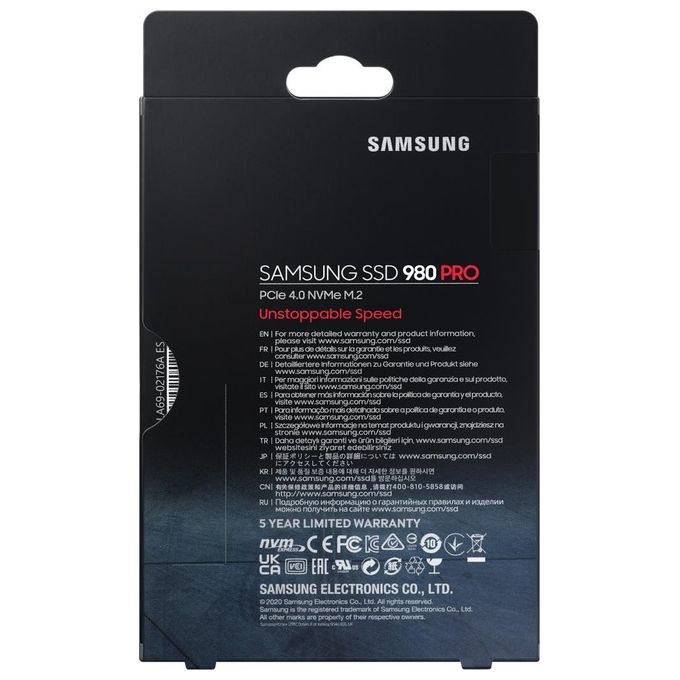 Samsung 980 Pro Ssd Interno M.2 1000Gb Pci Express 4.0 V-nand Mlc Nvme