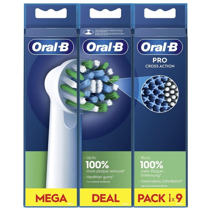 Braun Oral-B Spazzolino Ricambio Eb50 9ct Cross Action Pro White