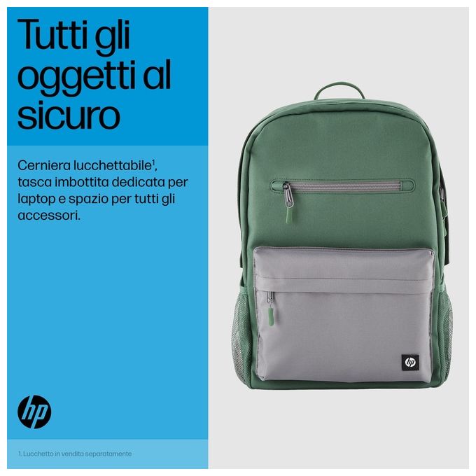 HP Campus Zaino Porta Computer 15.6'' Verde