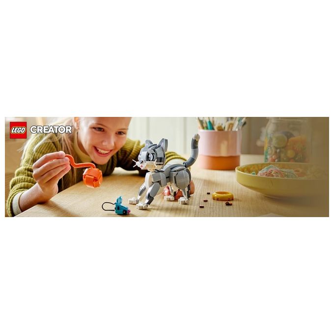 LEGO Creator 3 in 1 Gatto Giocoso Giocattolo - Si Trasforma in Piccione o in Cane - Animali da Costruire per Bambine Bambini Ragazze e Ragazzi da 8 Anni - Idea Regalo di Compleanno Creativa - 31163