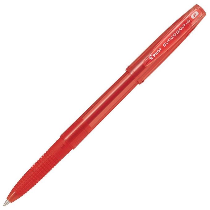 Pilot Confezione 12 Penne SuperGrip con Cappuccio 0,7mm Rosso