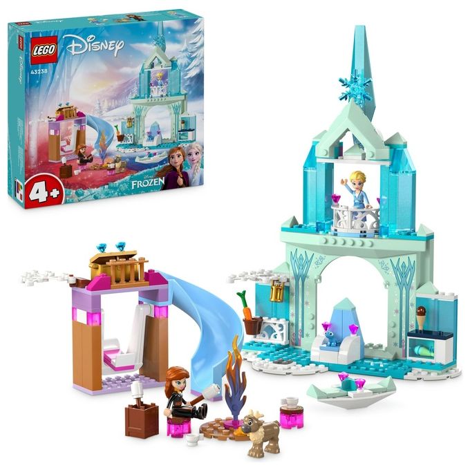 LEGO Disney Princess 43238 Castello di Ghiaccio di Elsa di Frozen, Palazzo Giocattolo delle Principesse, Giochi per Bambini 4+