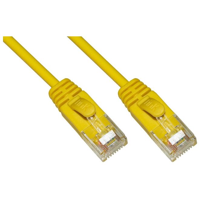 LINK cavo rete categoria 6 non schermato utp colore giallo halogenfree mt 0,5 slim