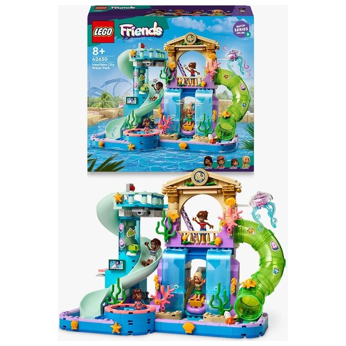 LEGO 42630 Friends Parco Acquatico di Heartlake City Giochi Creativi per Bambine e Bambini da 8 Anni in su da Costruire con Scivoli per l'Acqua 4 Personaggi e Accessori Idee Regalo di Compleanno