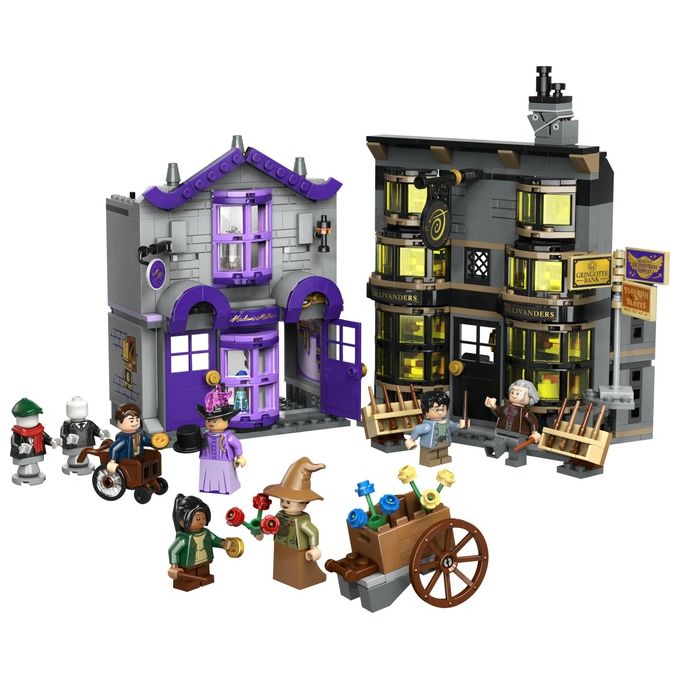 LEGO Harry Potter Olivander e Madama McClan: Abiti per Tutte le Occasioni 2 Modelli di Negozi Giocattolo da Costruire con 6 Minifigure Giochi Creativi per Bambini da 8 Anni da Collezione 76439