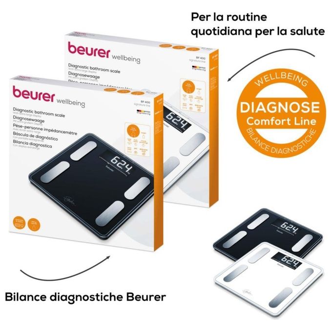 Beurer BF 400 Signature Line Black Bilancia Diagnostica con Portata fino a 200Kg 31x31cm Nero