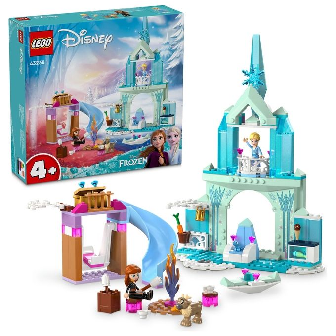 LEGO Disney Princess 43238 Castello di Ghiaccio di Elsa di Frozen, Palazzo Giocattolo delle Principesse, Giochi per Bambini 4+