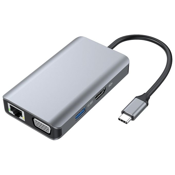 Conceptronic DONN21G Replicatore di Porte e Docking Station per Laptop Cablato USB 3.2 Gen 1 Type-C Grigio