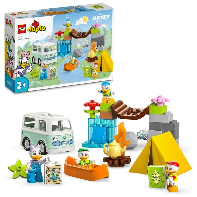 LEGO DUPLO Disney Topolino e i Suoi Amici 10997 Avventura in Campeggio con Camper Giocattolo e Paperina, Giochi per Bambini 2+