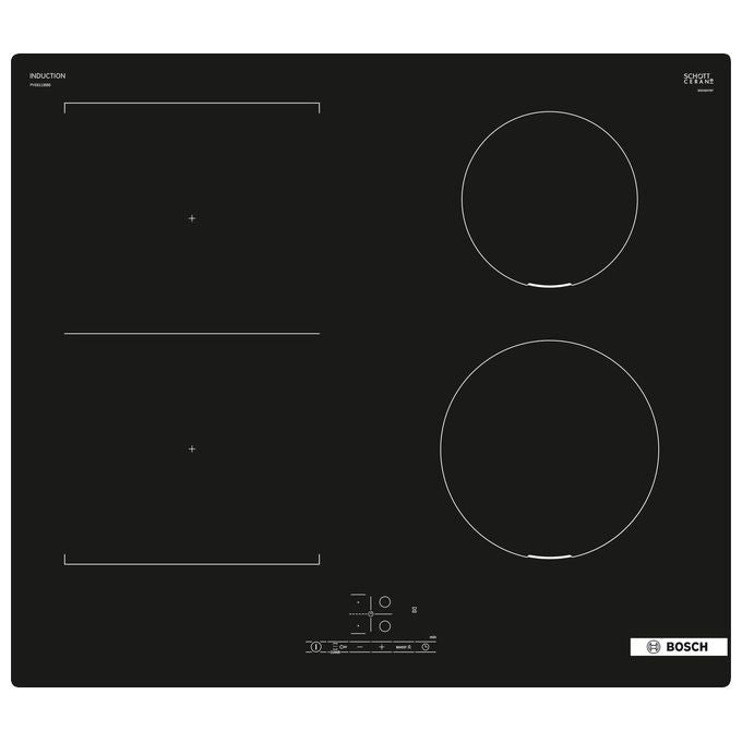 Bosch Serie 4 PVS611BB6E Piano cottura a induzione in vetroceramica 60 cm 2 zone CombInduction e 2 standard Touch Select Nero