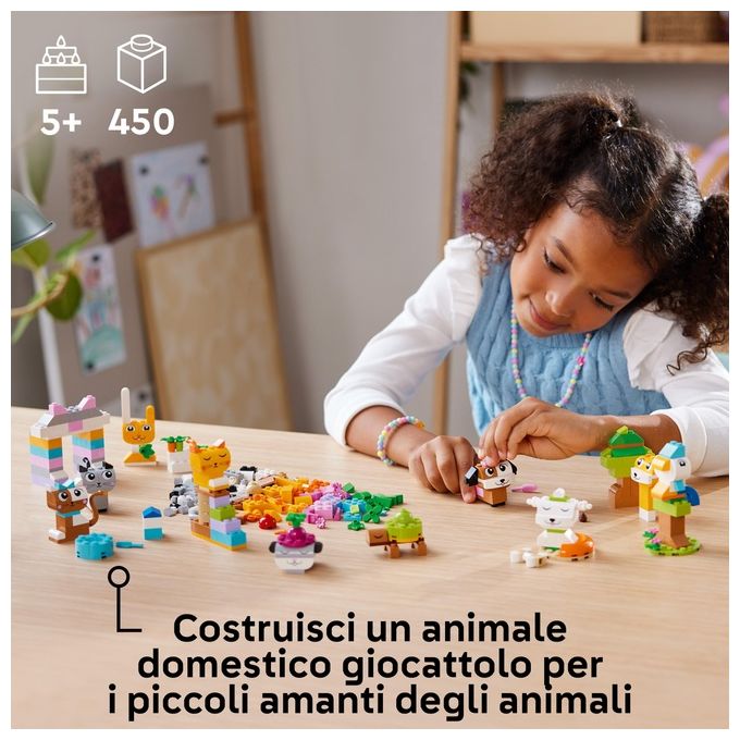 LEGO Classic 11034 Animali Domestici Creativi, Giocattolo per Bambini di 5+ Anni per Costruire Cane, Gatto e Altri Animali