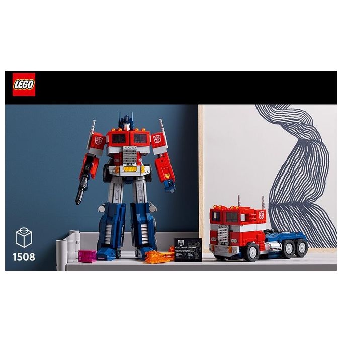 LEGO Icons Optimus Prime, Modellino da Costruire 2 in 1 del Leader dei Transformers, Set da Collezione per Adulti, 10302