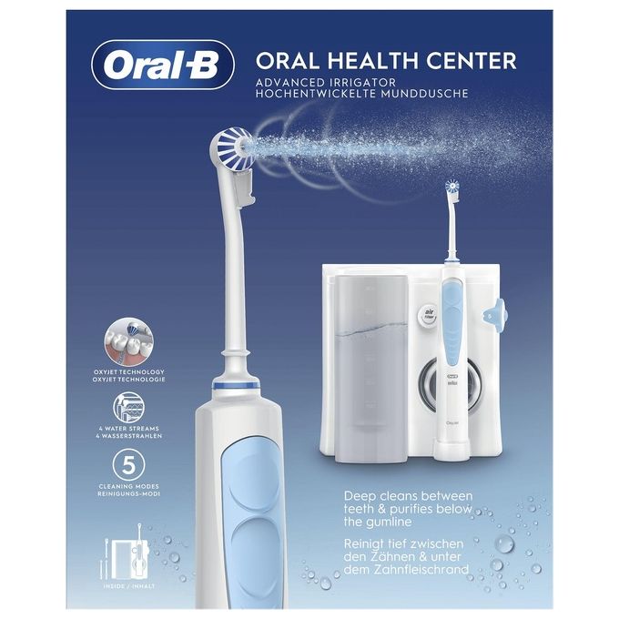 Oral-B Idropulsore Health Center Avanzato con 2 Beccucci Oxyjet 2 Beccucci con Getto d'Acqua