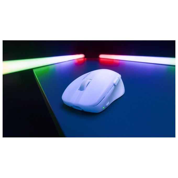 Turtle Beach Pure Air - Mouse da gioco RGB wireless ergonomico e ultraleggero con sensore ottico a 26K DPI dotato di batteria da 125 ore illuminazione RGB - Bianco