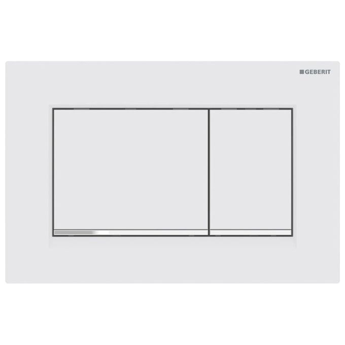 Geberit Sigma30 Placca 2 Pulsanti Bianco Opaco-Cromo-Bianco Opaco