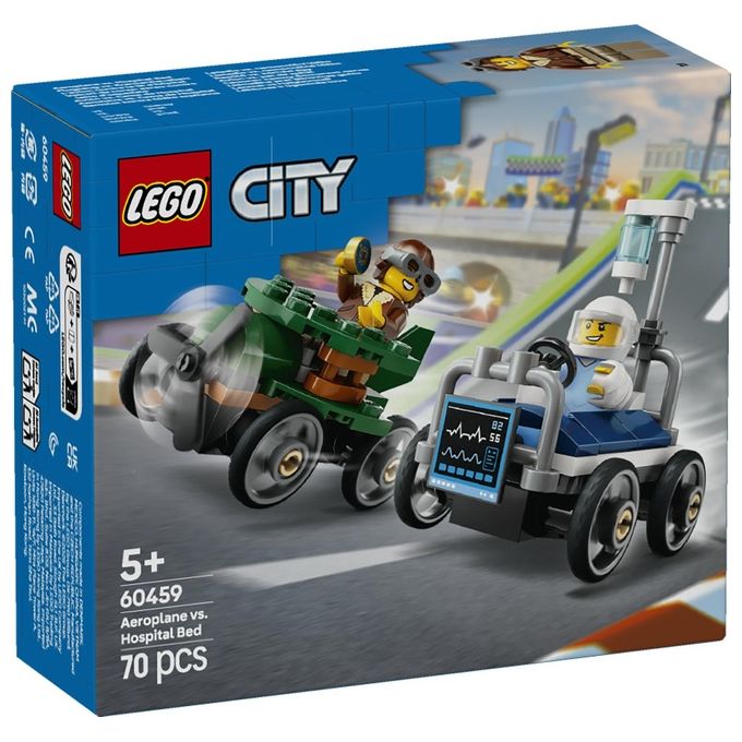 Lego Gioco Veicoli da Corsa Aereo Letto d'Ospedale Modello 60459 City