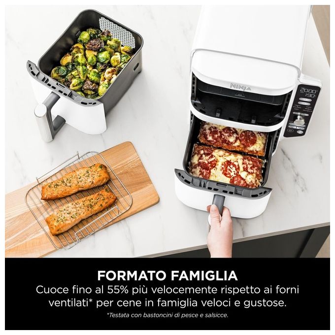 Ninja SL400EUWH Friggitrice ad aria Doublestack xl 9 5 lt - bianco