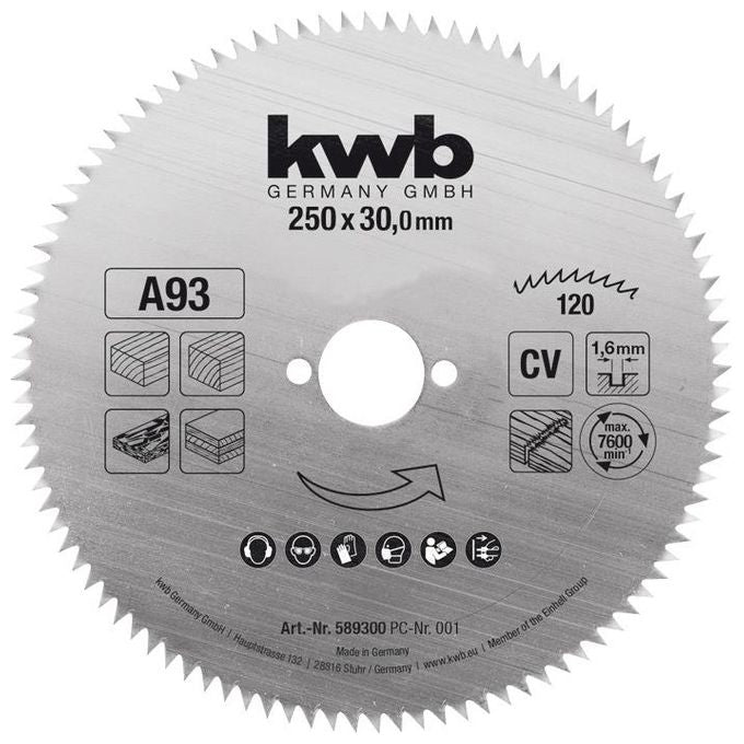 Kwb Lama Legno D.250X30 Mm - 120 Denti