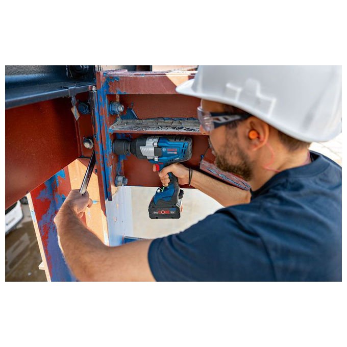 Bosch 0 601 9M1 001 GDS 18V-1600 HC Professional Avvitatore a impulsi a batteria 18 V 1600 Nm 3-4'' colore Blu