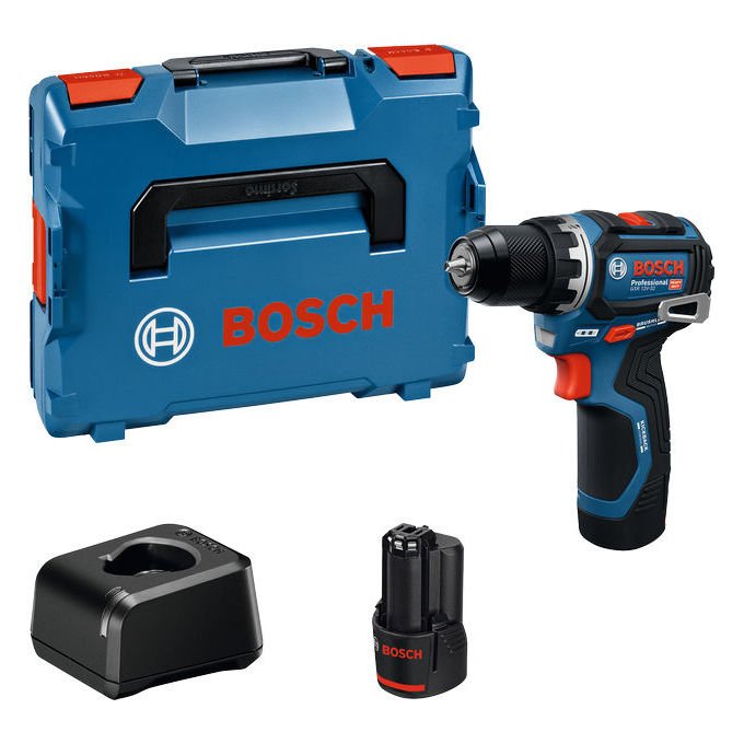 Bosch 0 601 9N7 002 GSR 12V-32 Professional Trapano avvitatore a batteria 12 V 2 batterie 2 Ah 32 Nm KickBack Control colore Blu-Nero