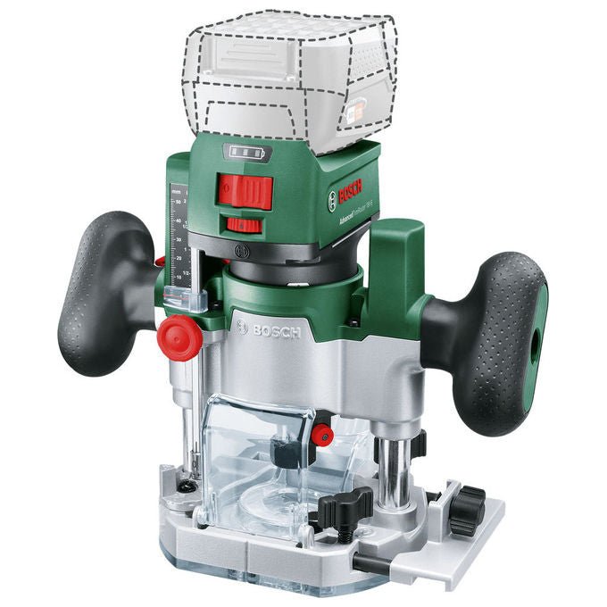 Bosch 06039D5002 AdvancedTrimRouter 18V-8 Router da 10000 a 30000 giri-min Alimentazione a Batteria 18 V Tecnologia Ioni di Litio Colore Verde Nero