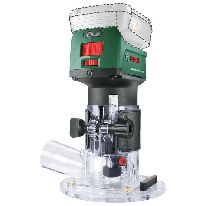 Bosch 06039D5002 AdvancedTrimRouter 18V-8 Router da 10000 a 30000 giri-min Alimentazione a Batteria 18 V Tecnologia Ioni di Litio Colore Verde Nero