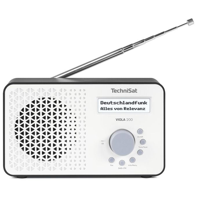 TechniSat 0000-2936 VIOLA 200 Radio Portatile DAB+ FM 40 stazioni preimpostate Display LCD colore Bianco