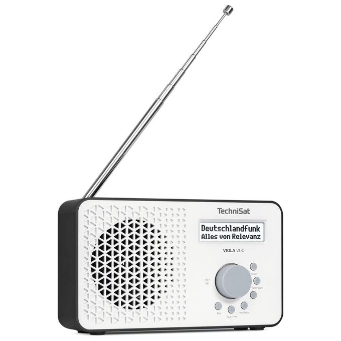TechniSat 0000-2936 VIOLA 200 Radio Portatile DAB+ FM 40 stazioni preimpostate Display LCD colore Bianco