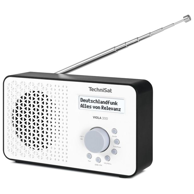 TechniSat 0000-2936 VIOLA 200 Radio Portatile DAB+ FM 40 stazioni preimpostate Display LCD colore Bianco