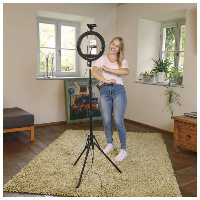 Hama 00004678 SpotLight Steady 120 III anello di illuminazione LED 160 LED 1020 lm 3000K-6500K colore Nero Bianco