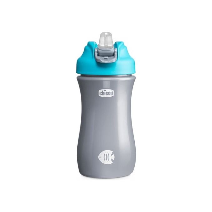 Chicco Bicchiere Bimbo Pop Up 2 Anni Azzurro e Grigio