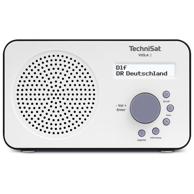 TechniSat 0000-3906 Viola 2 Radio Portatile Digitale DAB+ FM con Display LCD 3,5 mm 1 W colore Nero Bianco