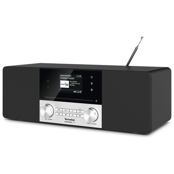 TechniSat 0000-3956 DigitRadio 3 IR Radio Portatile Digitale con Bluetooth DAB FM Schermo TFT 7,11 cm (2.8'') colore Nero Argento