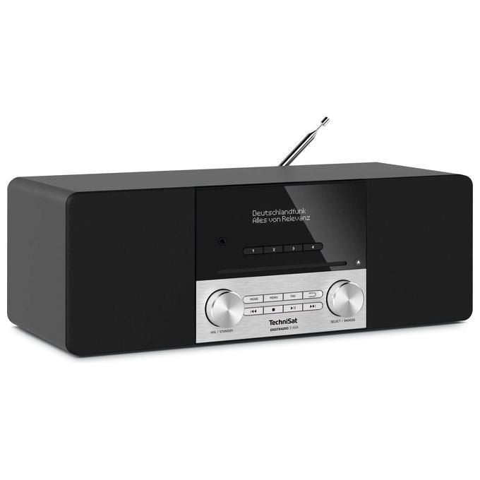 TechniSat DIGITRADIO 3 ASA Radio Digitale DAB DAB+ FM con Display OLED e Antenna Esterna colore Nero Argento