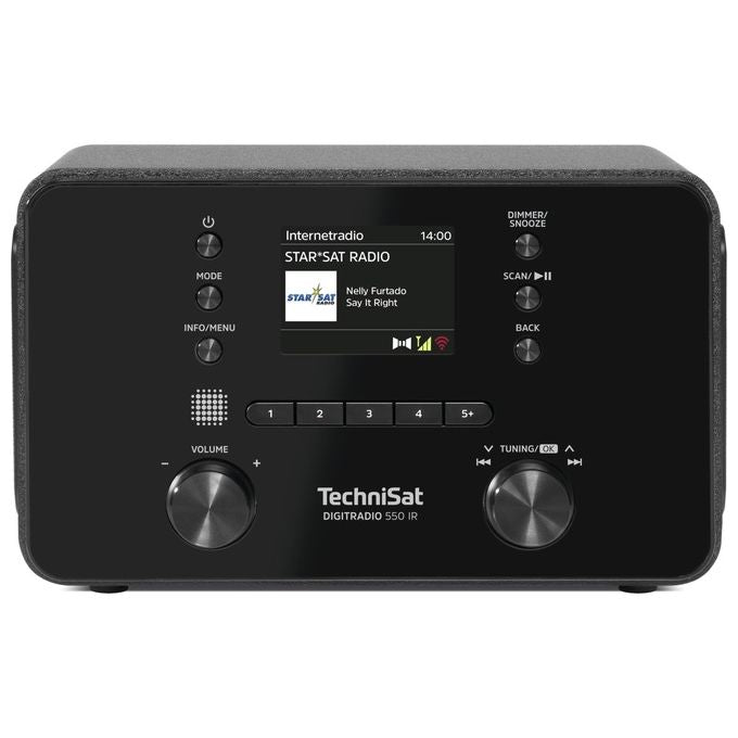 TechniSat DIGITRADIO550IR Radio Digitale DAB+ FM Streaming Bluetooth Wi-Fi Display TFT 2.4'' Potenza 10 W colore Nero