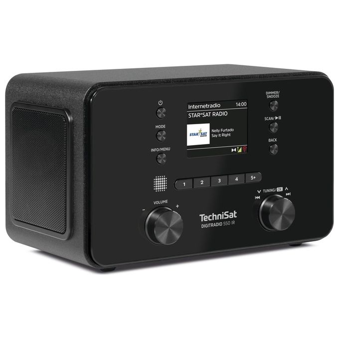 TechniSat DIGITRADIO550IR Radio Digitale DAB+ FM Streaming Bluetooth Wi-Fi Display TFT 2.4'' Potenza 10 W colore Nero