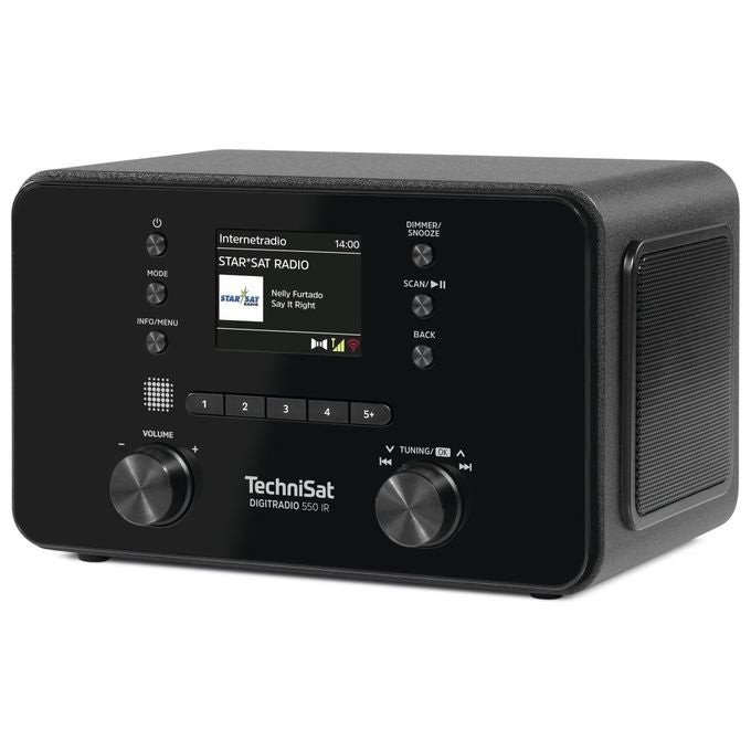 TechniSat DIGITRADIO550IR Radio Digitale DAB+ FM Streaming Bluetooth Wi-Fi Display TFT 2.4'' Potenza 10 W colore Nero