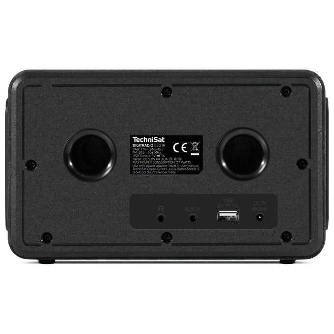 TechniSat DIGITRADIO550IR Radio Digitale DAB+ FM Streaming Bluetooth Wi-Fi Display TFT 2.4'' Potenza 10 W colore Nero