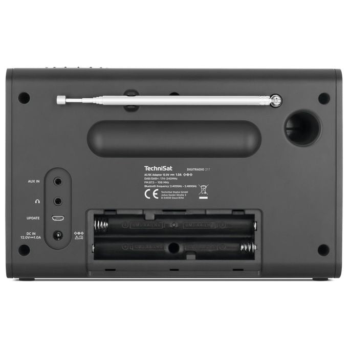 TechniSat 0000-3998 DIGITRADIO 217 Radio Portatile DAB+ FM Bluetooth 3.2'' TFT 5 W colore Nero