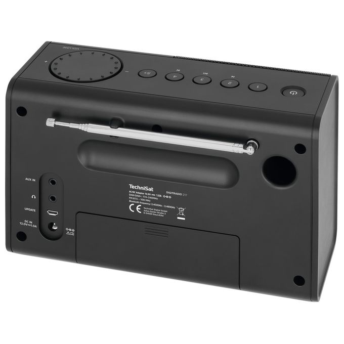 TechniSat 0000-3998 DIGITRADIO 217 Radio Portatile DAB+ FM Bluetooth 3.2'' TFT 5 W colore Nero