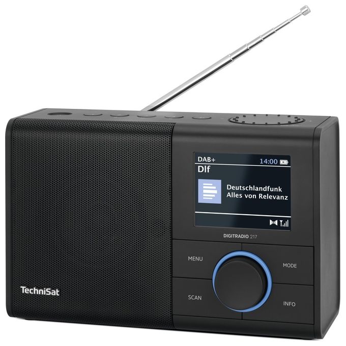 TechniSat 0000-3998 DIGITRADIO 217 Radio Portatile DAB+ FM Bluetooth 3.2'' TFT 5 W colore Nero