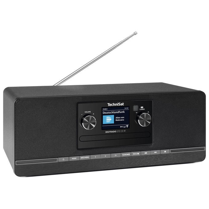 TechniSat 0000-5102 DIGITRADIO 372 CD IR Radio Internet con DAB+ FM Lettore CD Bluetooth 5.0 Display TFT 2.4'' colore Nero