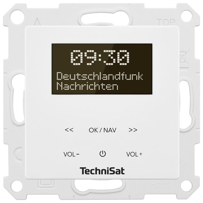 TechniSat 0001-3901 DIGITRADIO UP 55 Radio da muro con sintonizzatore DAB+ e FM Bluetooth 5.0 Wi-Fi OLED display 128 x 64 Pixel colore Bianco