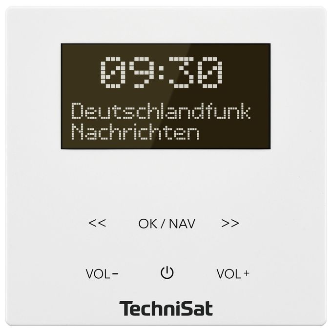 TechniSat 0001-3901 DIGITRADIO UP 55 Radio da muro con sintonizzatore DAB+ e FM Bluetooth 5.0 Wi-Fi OLED display 128 x 64 Pixel colore Bianco