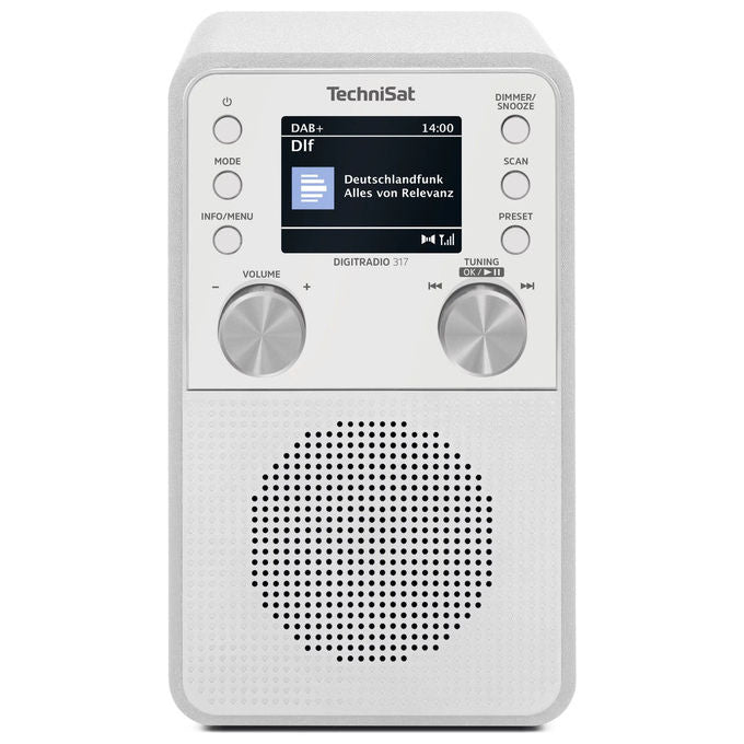 TechniSat 0001-3999 DigitRadio 317 Radio Portatile DAB+ FM Bluetooth 5.3 Display TFT 2.4 Pollici 3 W colore Bianco